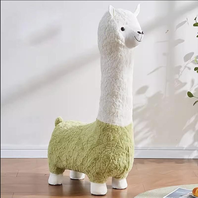 Green Alpaca Stool Home Children's Stool