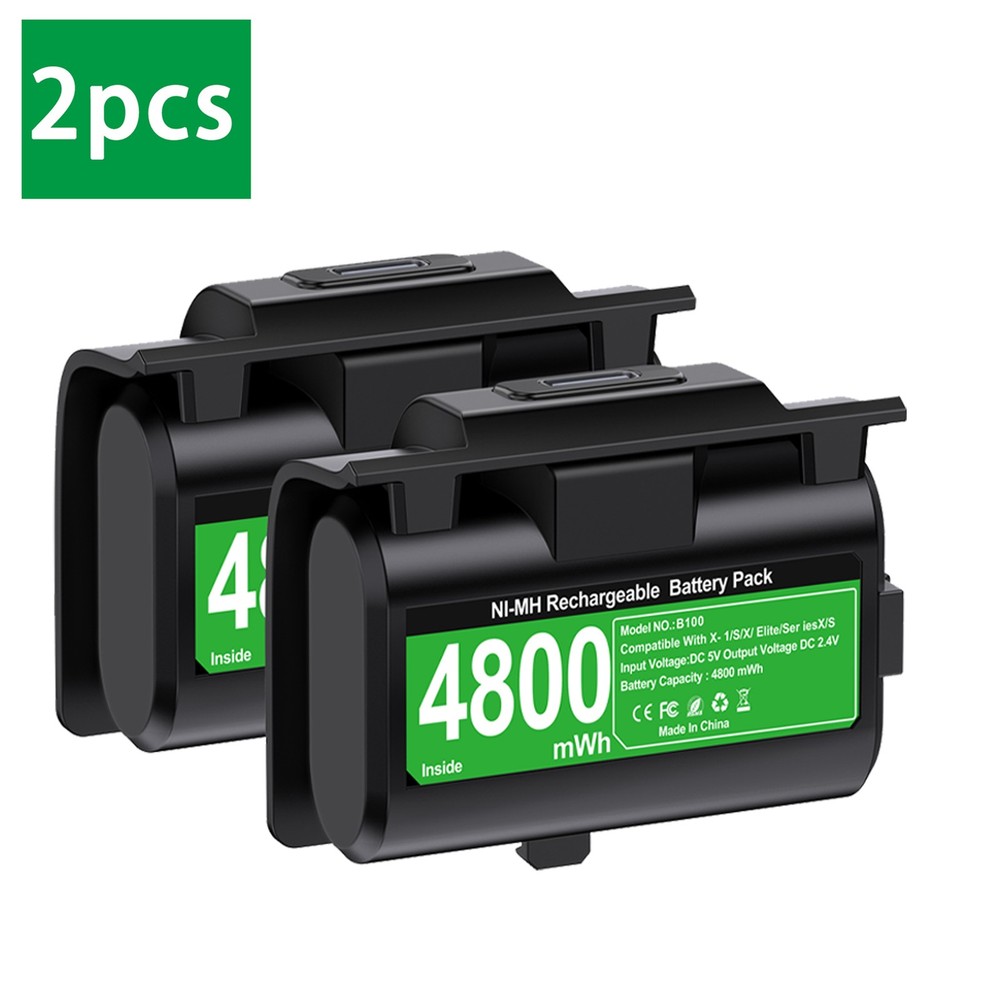 2Pack 4800mWh Rechargeable Battery for Xbox One Series X|S Controller with USB-C