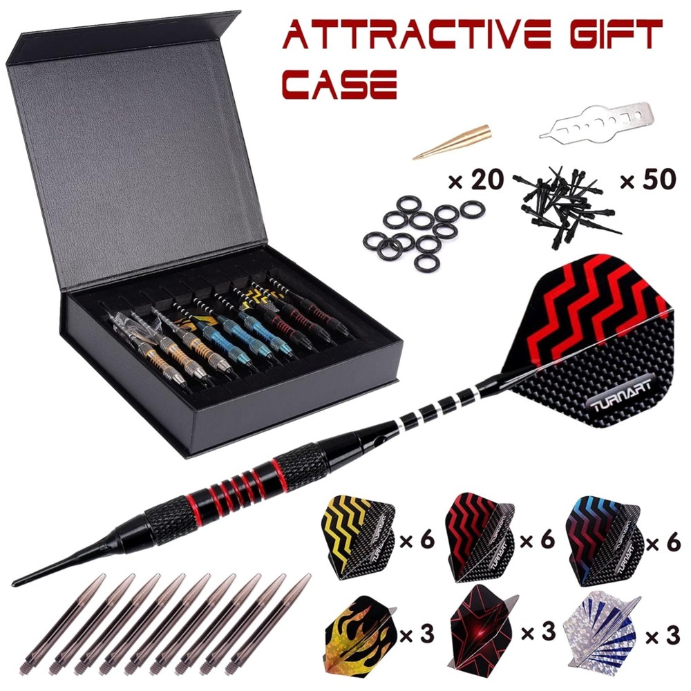 Professional Soft Tip Darts - 18g Set with Flight Protectors