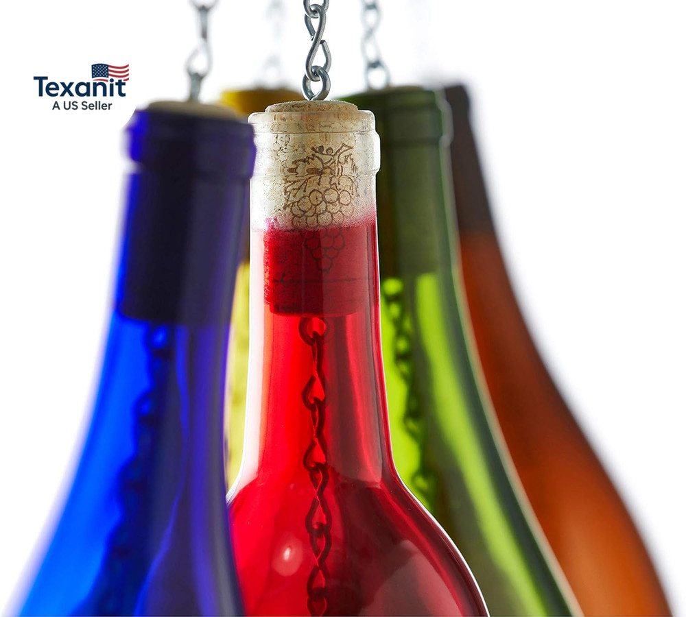 Wine Bottle Wind Chime - Wind Chimes for outside & inside Decor, Handcrafted Win