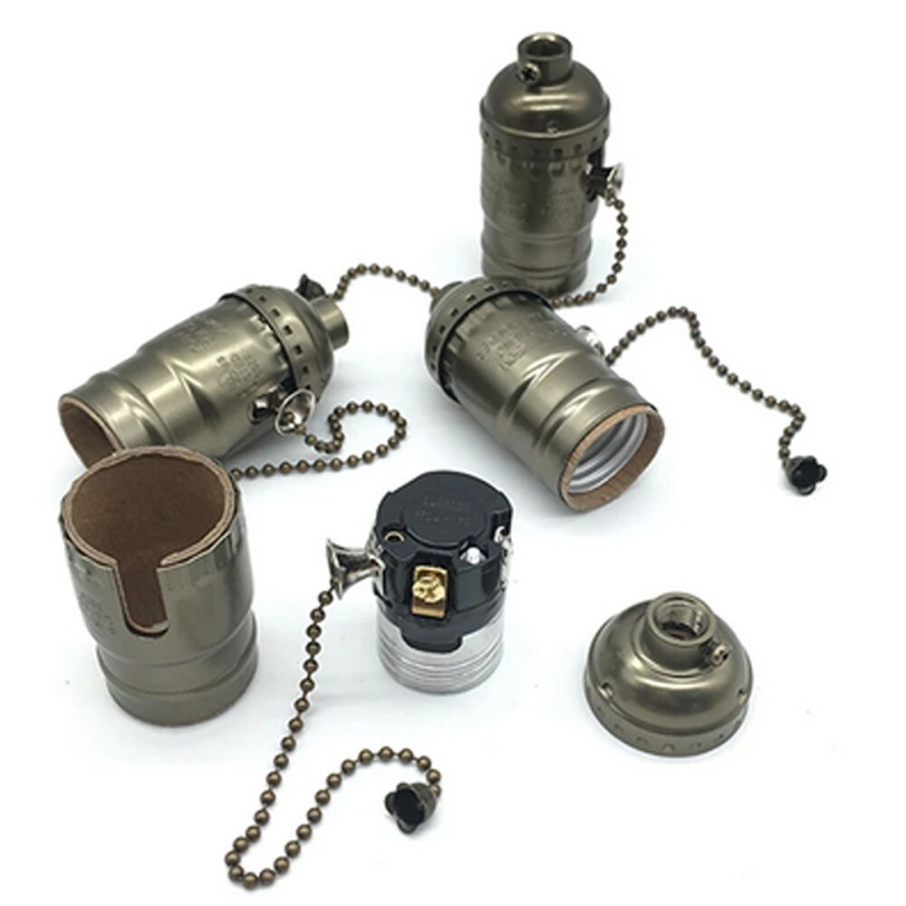 1/2/4Pcs Pull Chain Light Bulb Lamp socket Replacement switch E27 E26 3 Way 250W