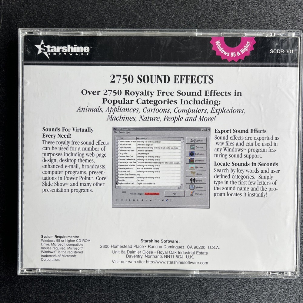 2750 Sound Effects PC CD collection of different computer digital audio clips!