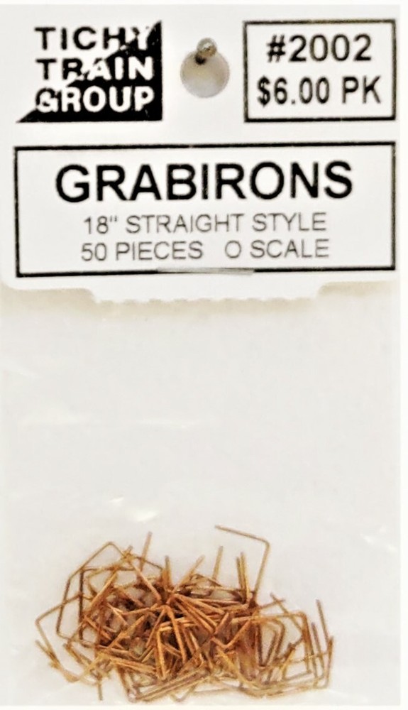 O Scale Tichy Train Group 2002 18" Straight Type Grab Irons pkg (50)