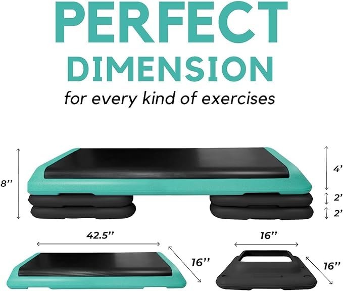 Yes4All Adjustable Workout Aerobic Exercise Step Platform A. Green/Black