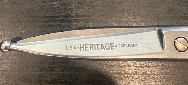 1 HERITAGE 268LRBP ,POULTRY BALL POINT SHEAR BENT DOWN, LARGE RING