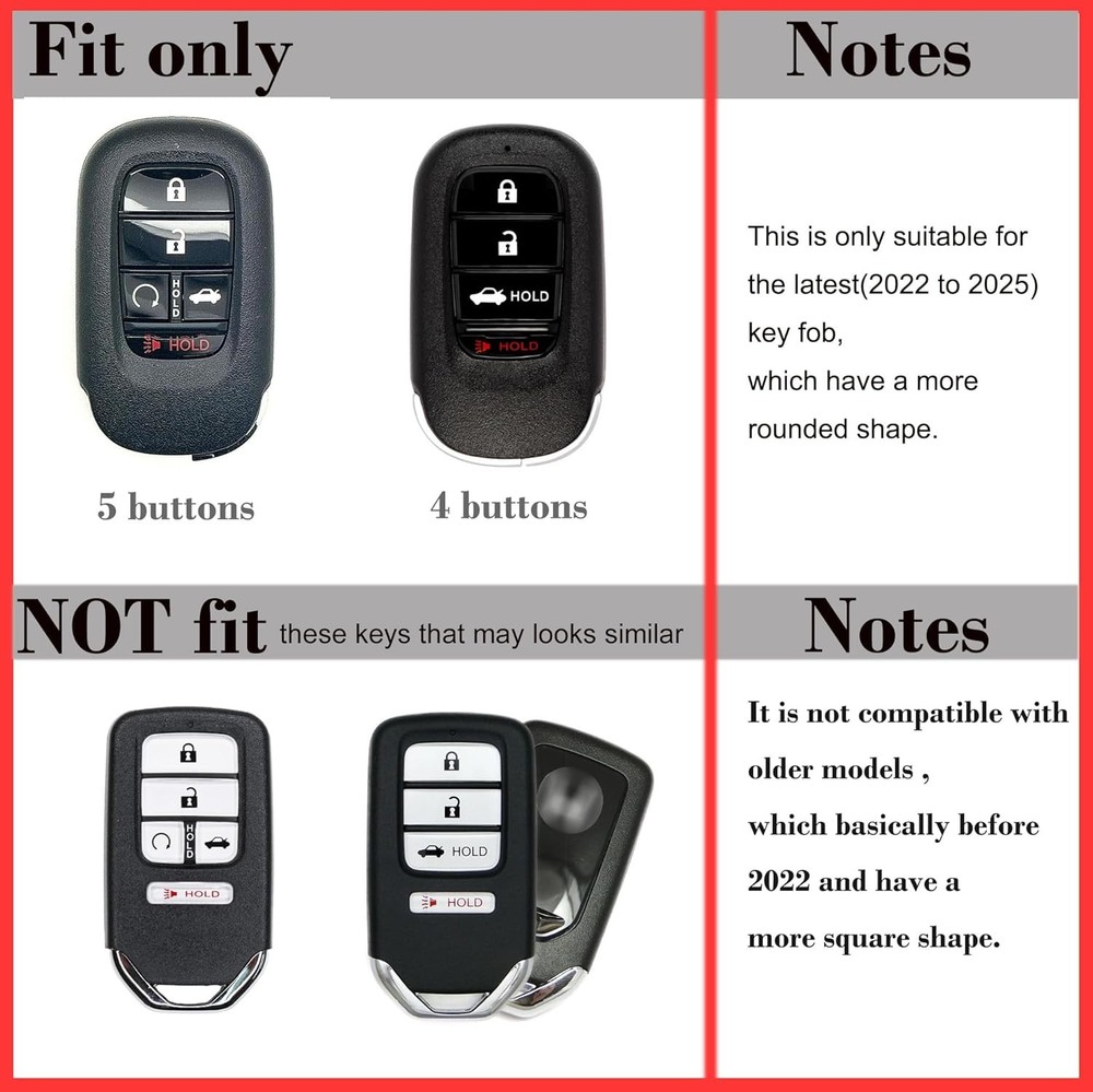 Silicone Keyless Entry Remote Control Key Fob Cover Case Protector Black+Gray