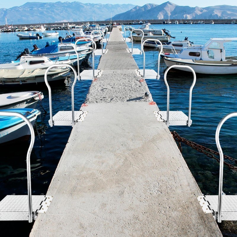 Folding Boat Boarding Platform Dock Step Dock Extension Ramp For Boat Lifts--