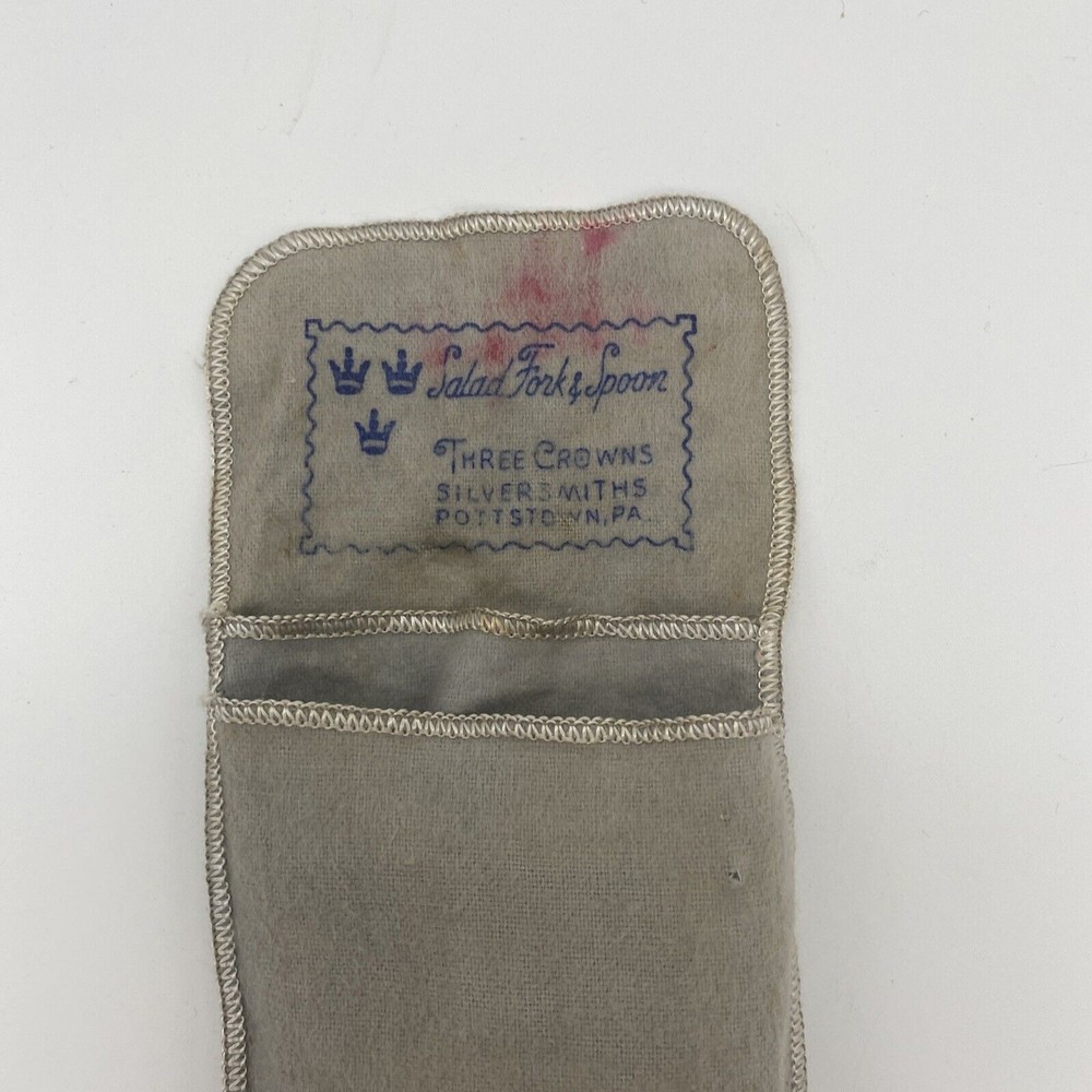 Three Crowns Silversmith Ingrid Silverplate Salad Serving Fork and Spoon Set