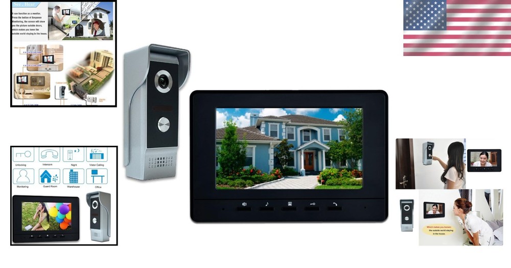Elegant 7-Inch Wired Video Intercom System with Night Vision & Dual-Way Intercom