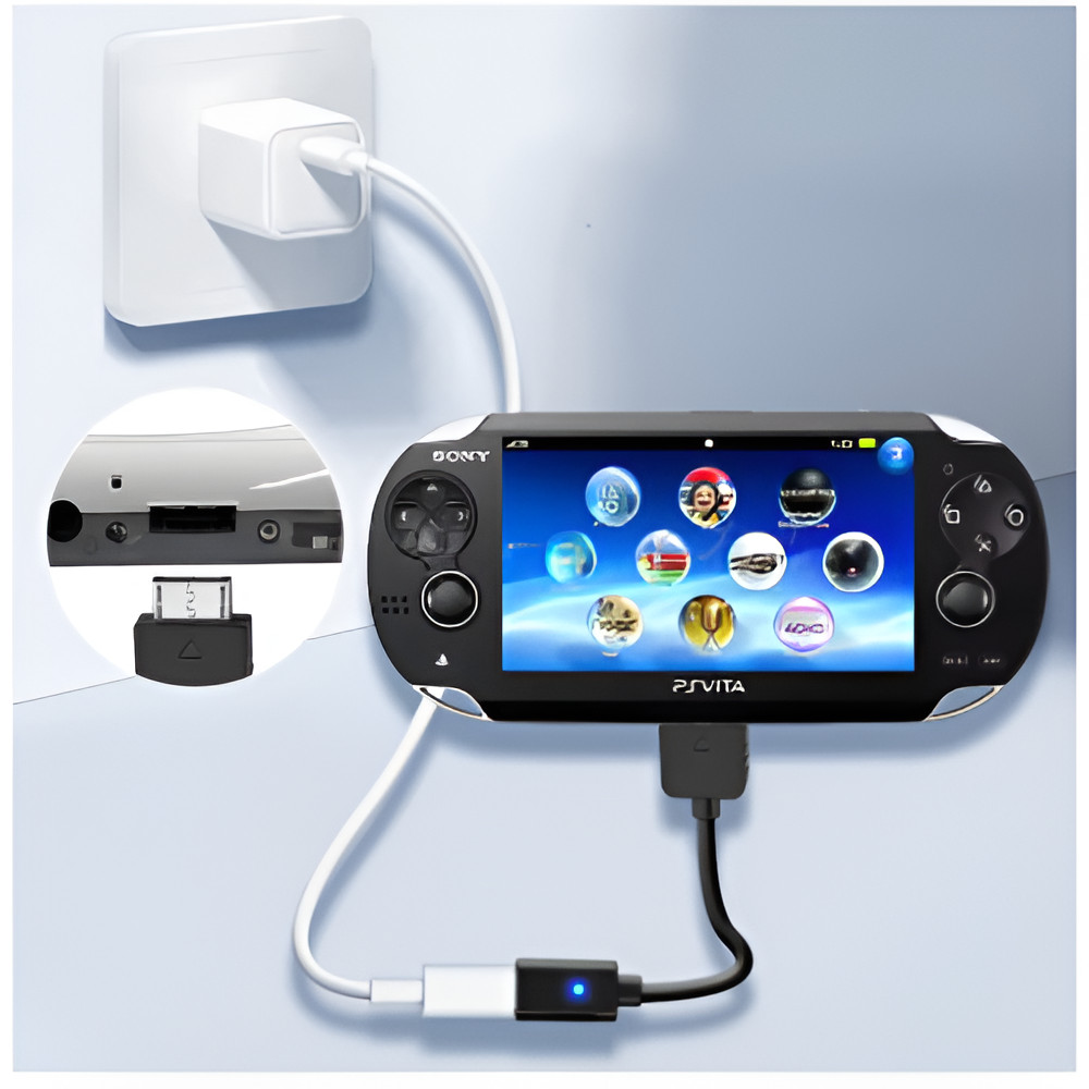 USB C Cable for Playstation Vita 1000 Controller Charging Adapter Type C LED