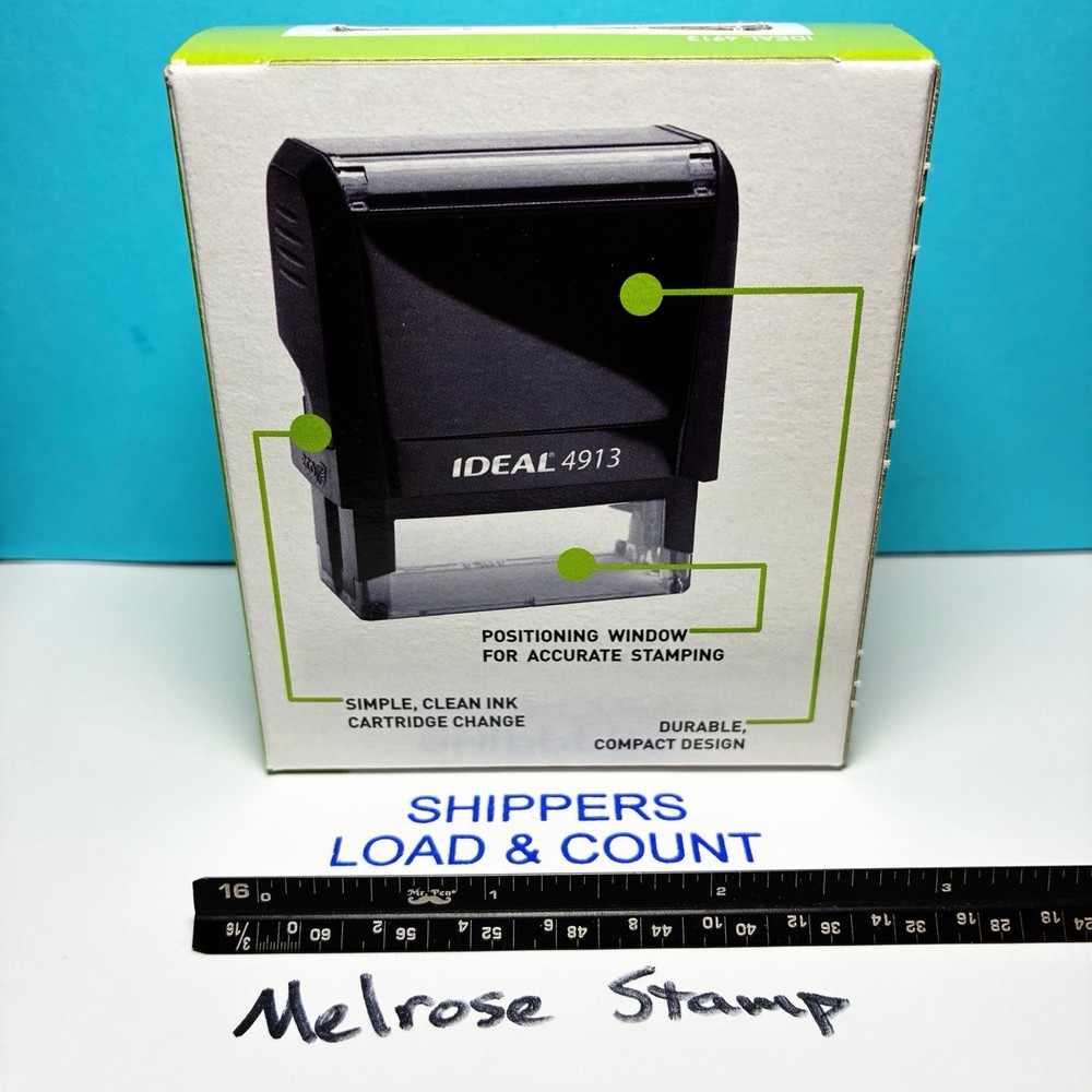 Shippers Load And Count Rubber Stamp Blue Ink Self Inking Ideal 4913