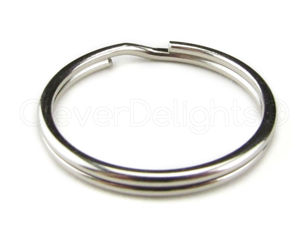 1000 Pack - 1" Key Rings - Split Key Ring - Strong Key Chain Key Fob Ring - 25mm