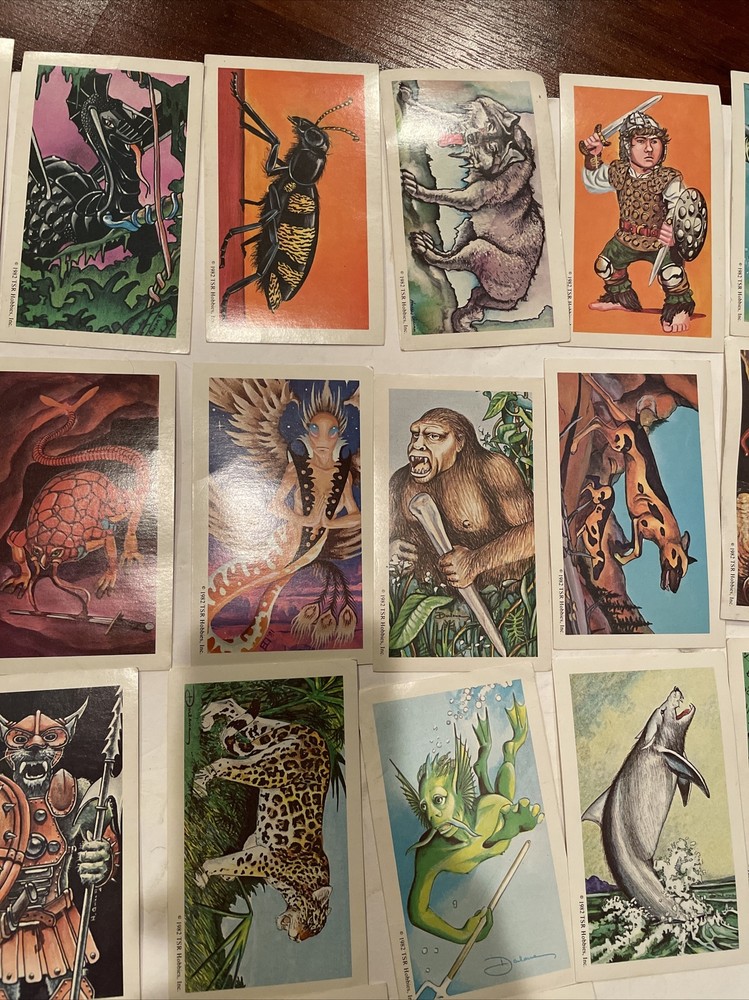 1982 TSR Dungeons Dragons Cards Not Complete 35 Lot