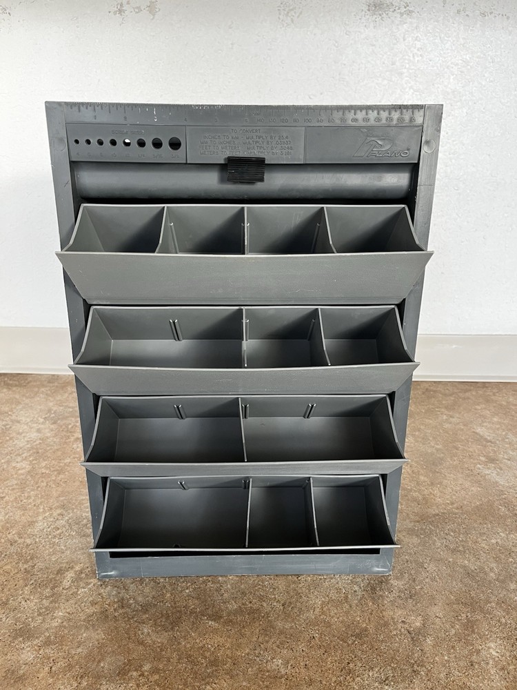 Plano Gray Multi-Compartment Plastic Organizer Bin Storage Cabinet