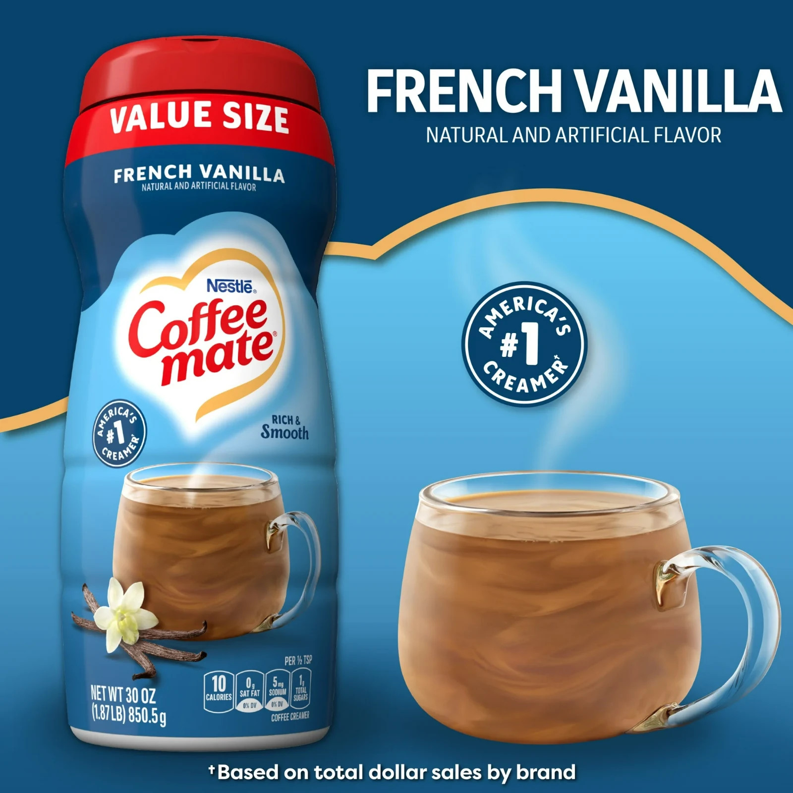Nestle Coffee mate French Vanilla Powder Coffee Creamer, 30 oz.