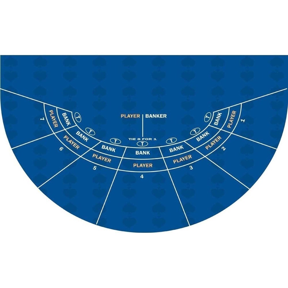 Casino Mini Baccarat Layout Felt - Blue