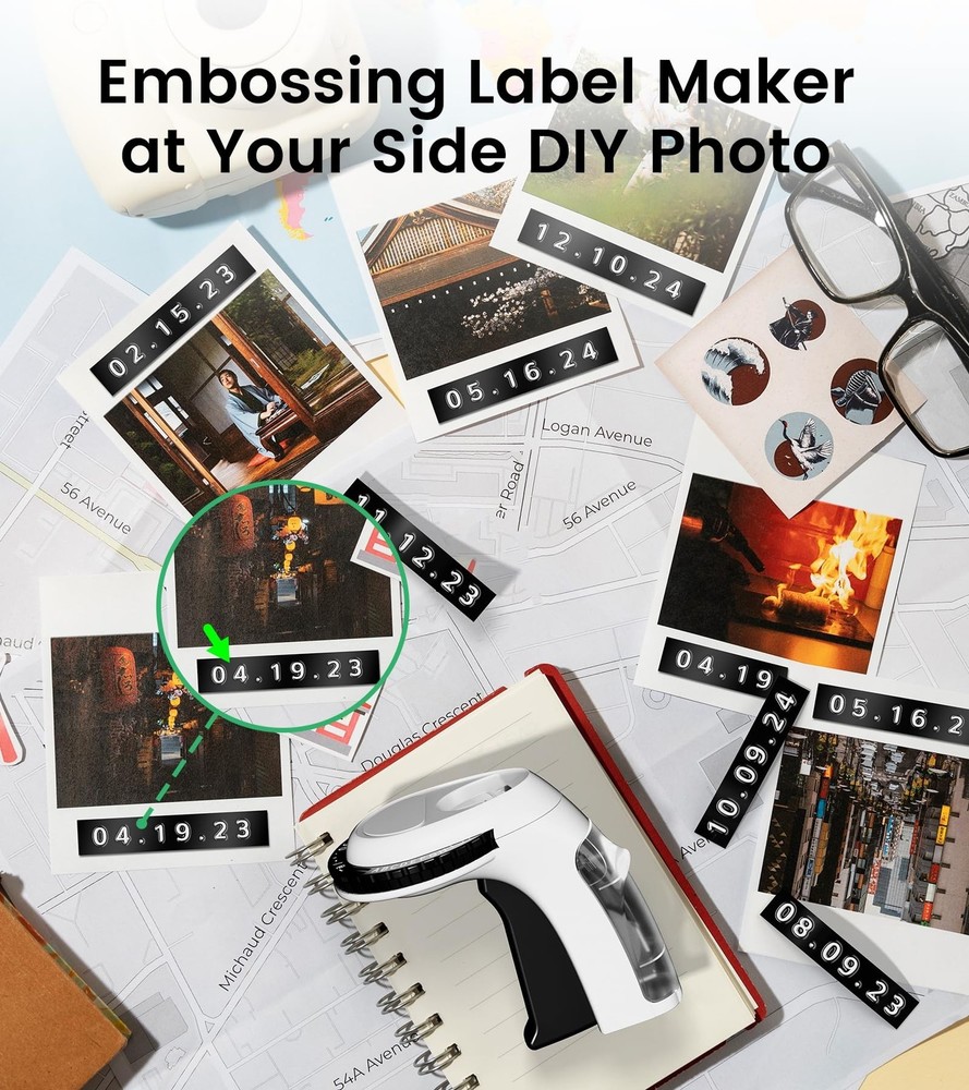 Embossing Label Maker Machine with Tapes, Manual Embossed Label Maker Retro, ...