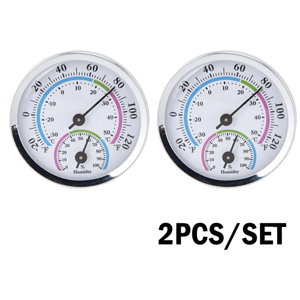 Mechanical Room Temperature Meter 2 Pack Indoor Thermometer Hygrometer Gauge