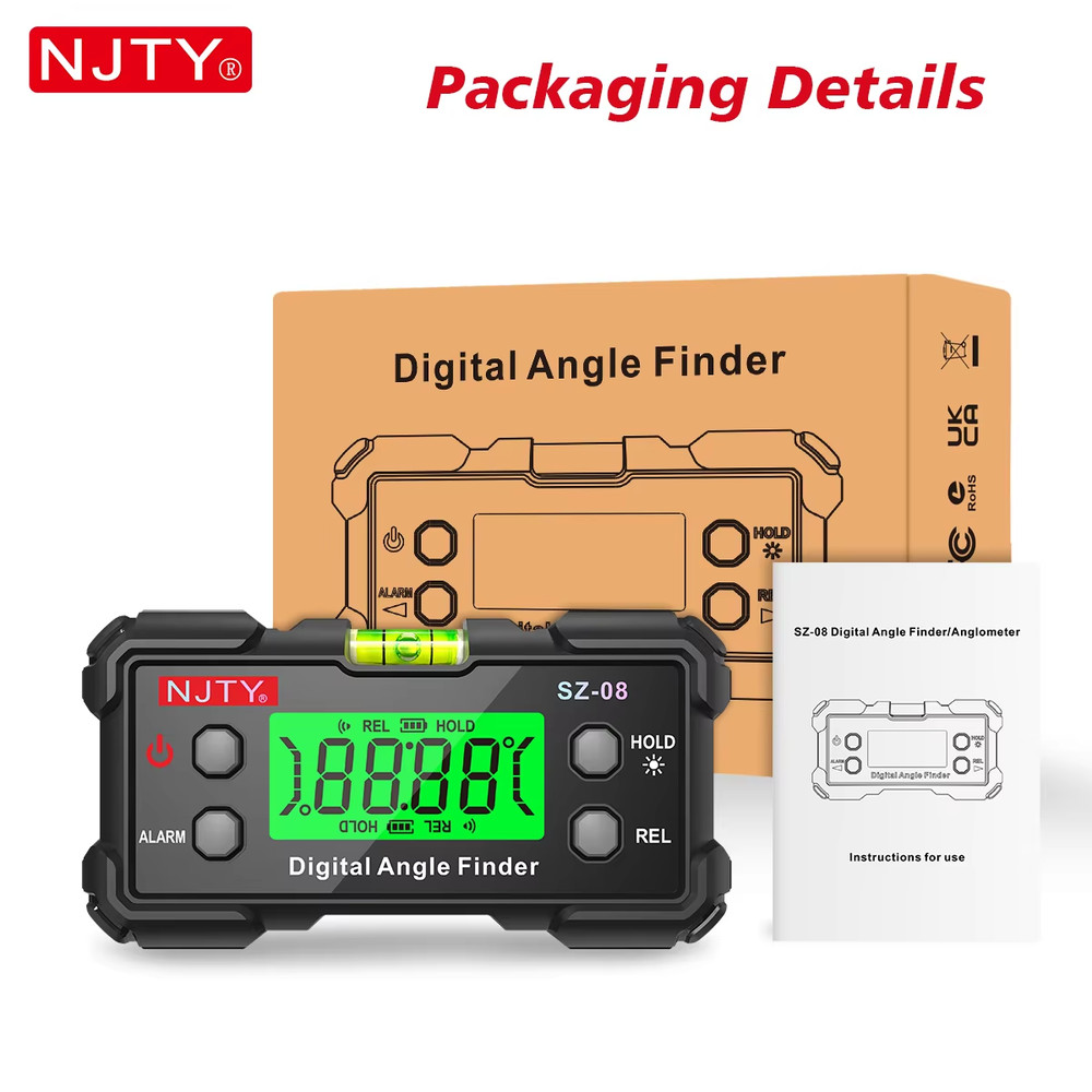 Digital Protractor Angle Finder Gauge Backlit Flip Screen Magnetic Inclinometer