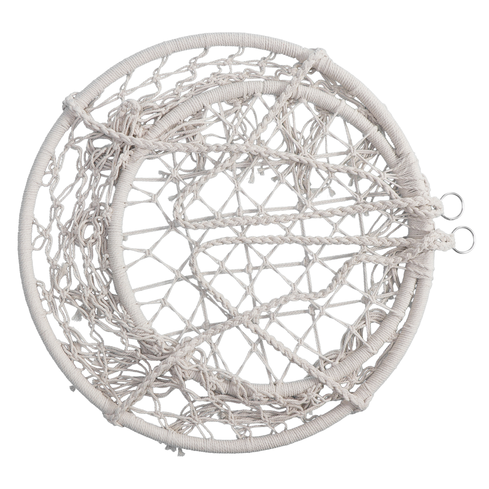 Beige Hammock Chair Macrame Swing Hanging Cotton Durable Rope Yard Swing Sturdy