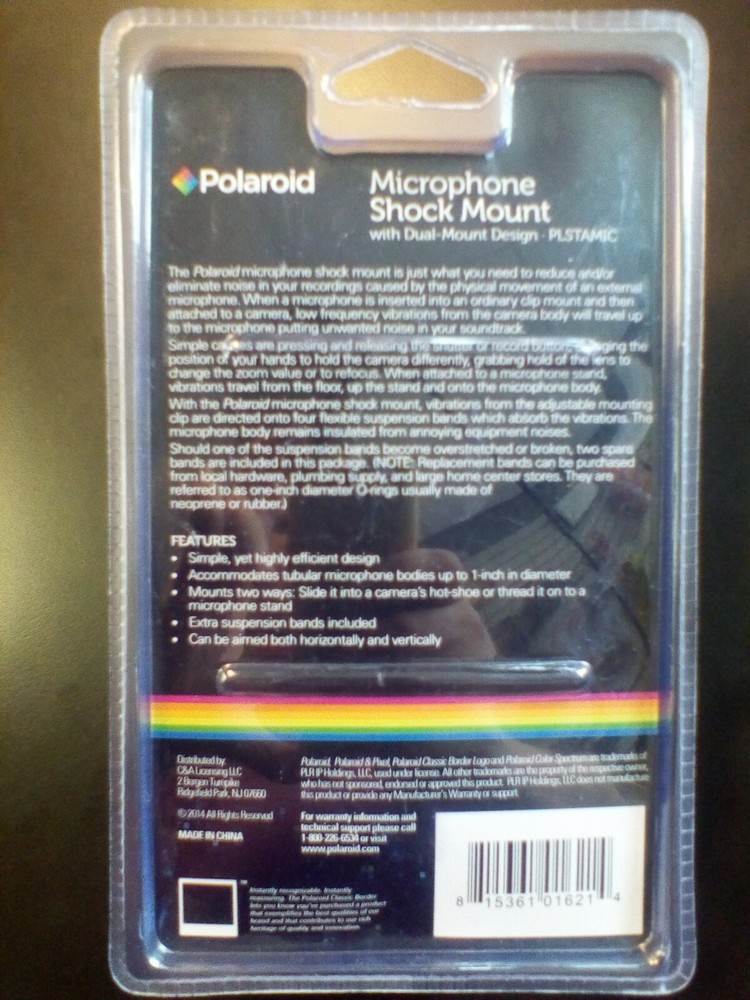 Polaroid Microphone Shock Mount - Dual Mount Design - PLSTAMIC NEW