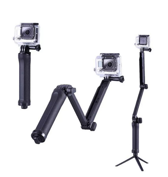 For GoPro 3-Way grip Tripod Adjustable stand Bracket Solid rod Tripods