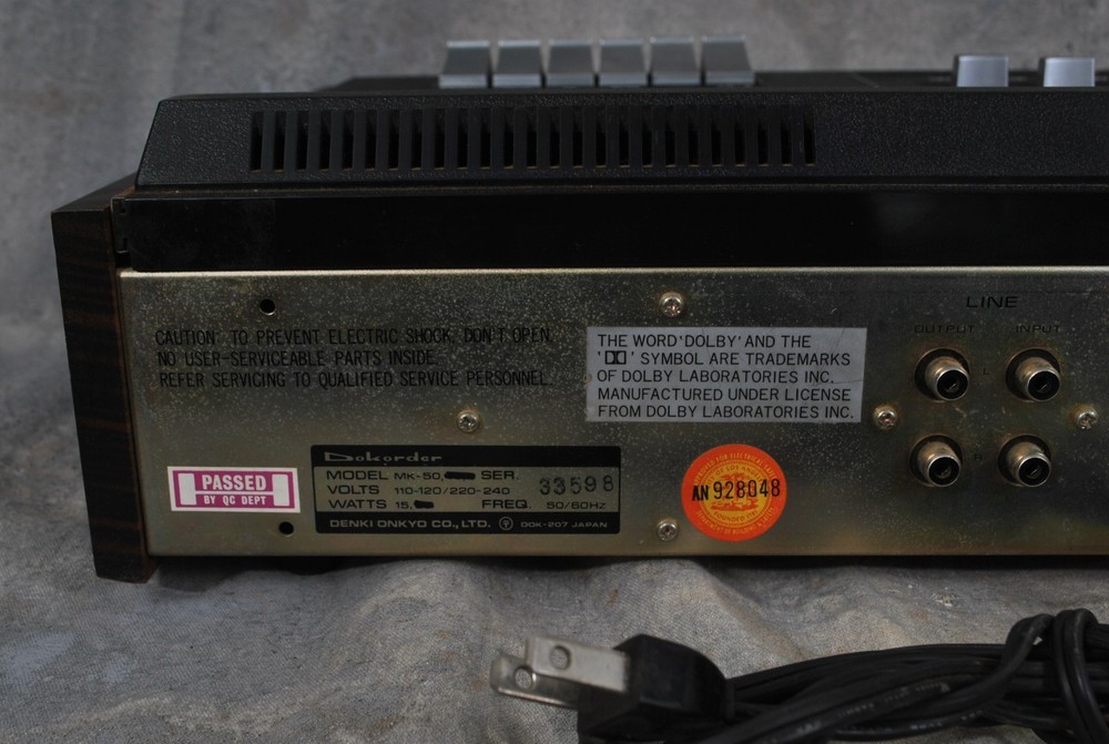 DOKORDER Stereo Cassette Deck Recorder with Dolby Model MK-50