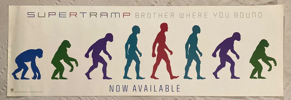 Supertramp 1985 Promo Poster Brother Where You Bound Banner Style