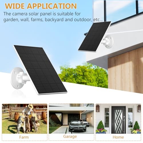 2W Solar Panel for Security Cameras, Solar Charger with Micro USB & 2W 2 Pack