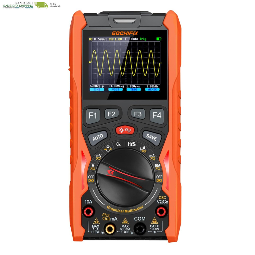 Handheld Oscilloscope Multimeter GOCHIFIX Waveform Generator 12Mhz Bandwidth 50M