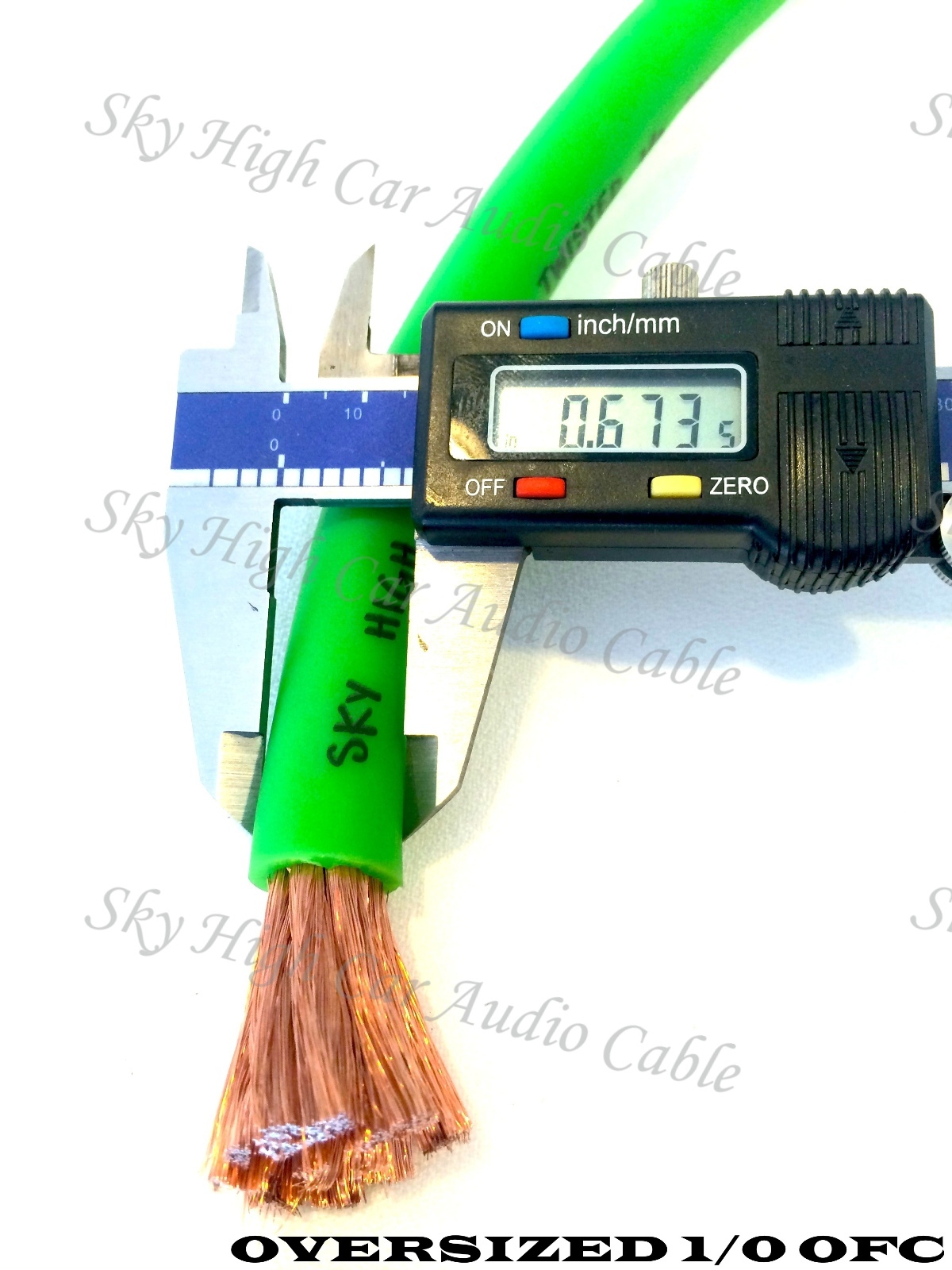 50 ft OFC 1/0 Gauge Oversized 25' RED & 25' BLACK Power Ground Wire Sky High Car