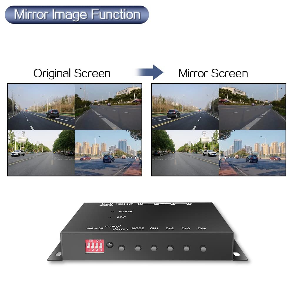 Mini 4Ch Color Video Quads Multiplexer Splitter Processor for CCTV Security Came