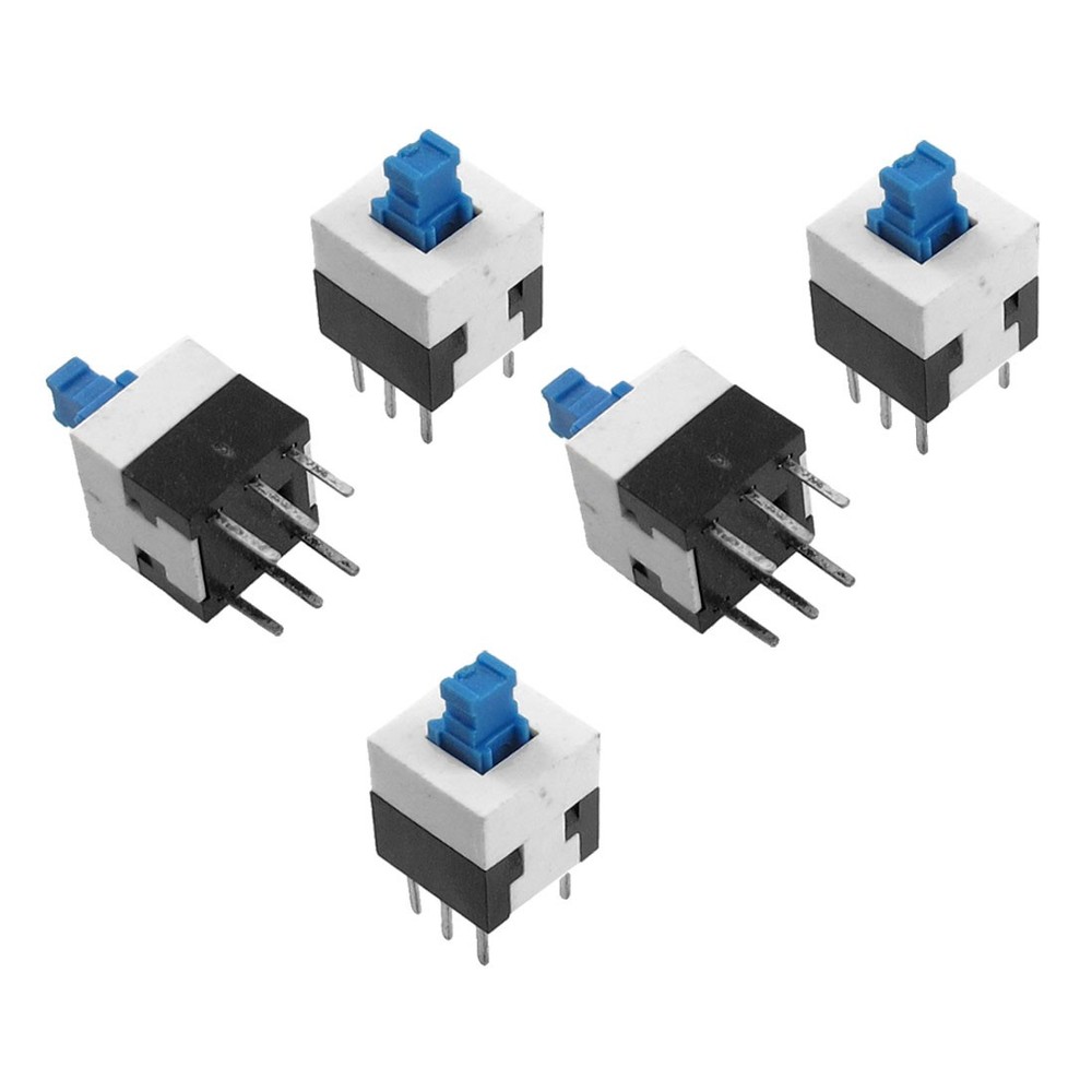 5pcs 8x8mm DIP Hole Through Button Auto Lock Touch Switch
