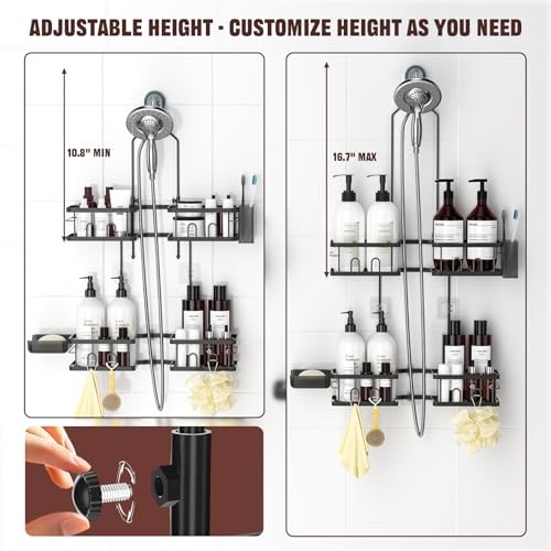 Adjustable Shower Caddy Hanging Rustproof Shower Caddy for Handheld
