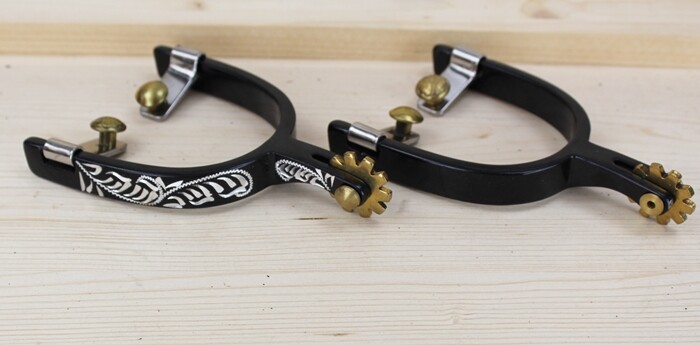 Engraved Aluminum Western Spurs