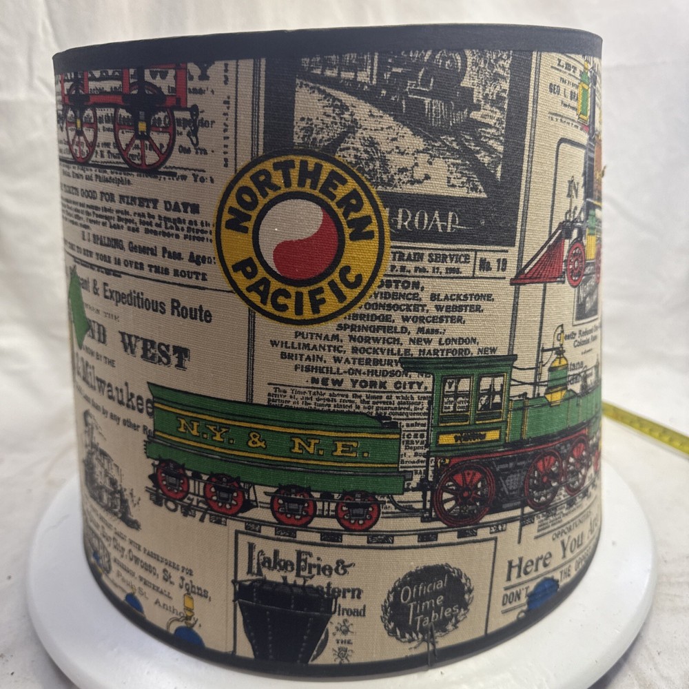 RARE * Vintage Steam Engine Train Railroad Lamp Shade