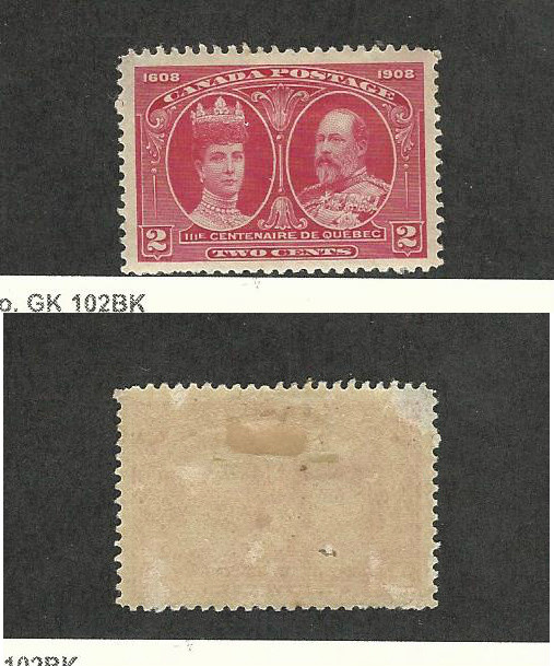 Canada, Postage Stamp, #98 Tiny Thin Mint Hinged, 1908