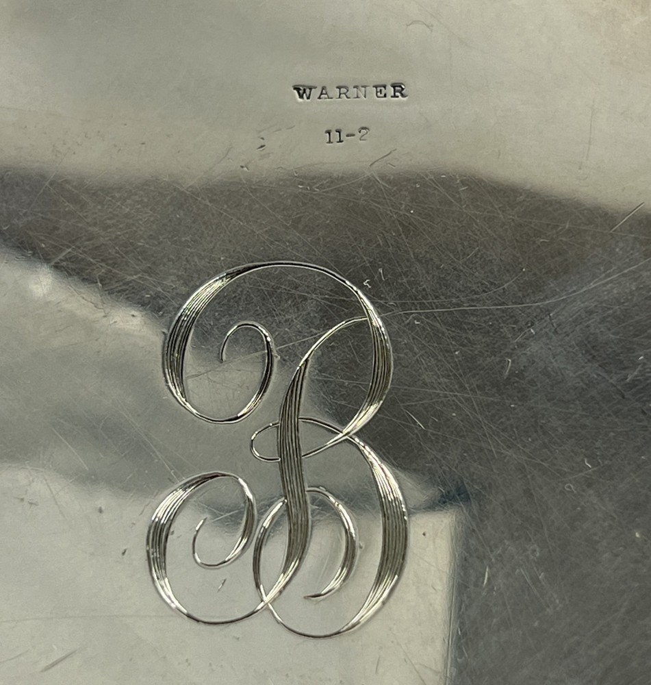 Vintage Sterling Silver A.E. Warner Covered Dish w/ Strainer - 6" - Monogram