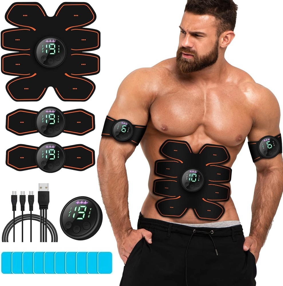 ABS Stimulator Workout Equipment, Ab Machine USB Rechargeable Gear for...