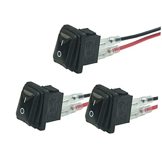3Pcs Waterproof Rocker Toggle Switch,2 pin mini ON-Off Rocker Switch waterproof
