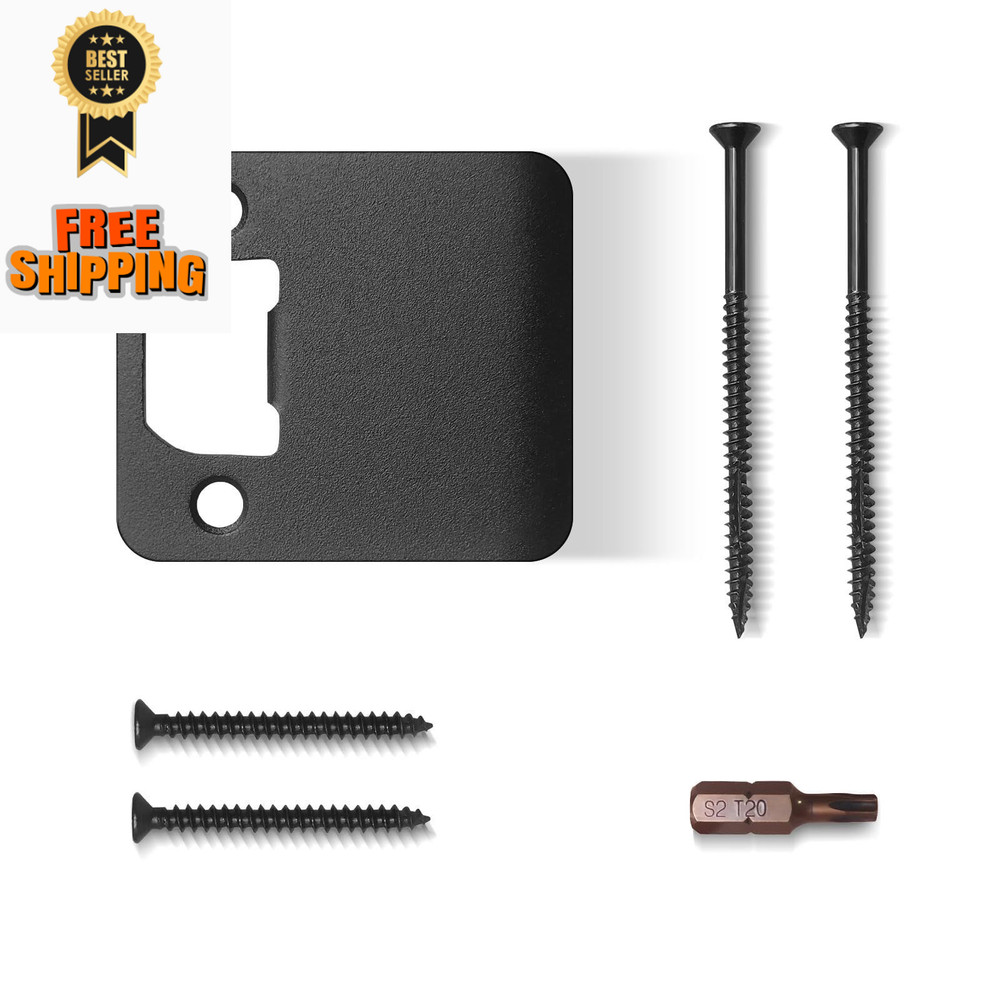 MOSECYOU Extended Lip Strike Plate 2-1/2" Width (1 Pack), Matte Black