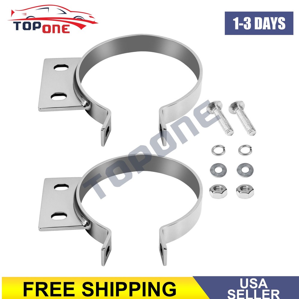 2PCS Peterbilt Exhaust Stack 5" Mount Bracket Clamp 379 359 1987-1993 10294