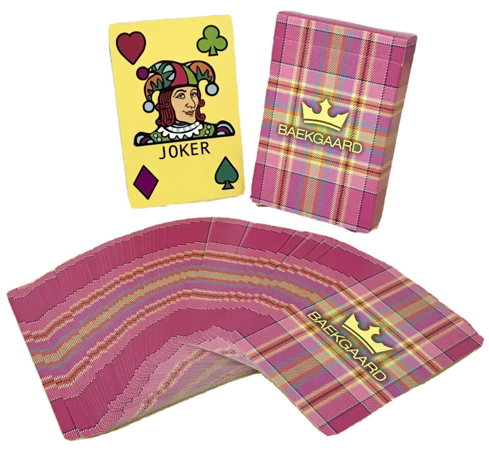 Baekgaard Playing Cards in Tartan Brights Azalea