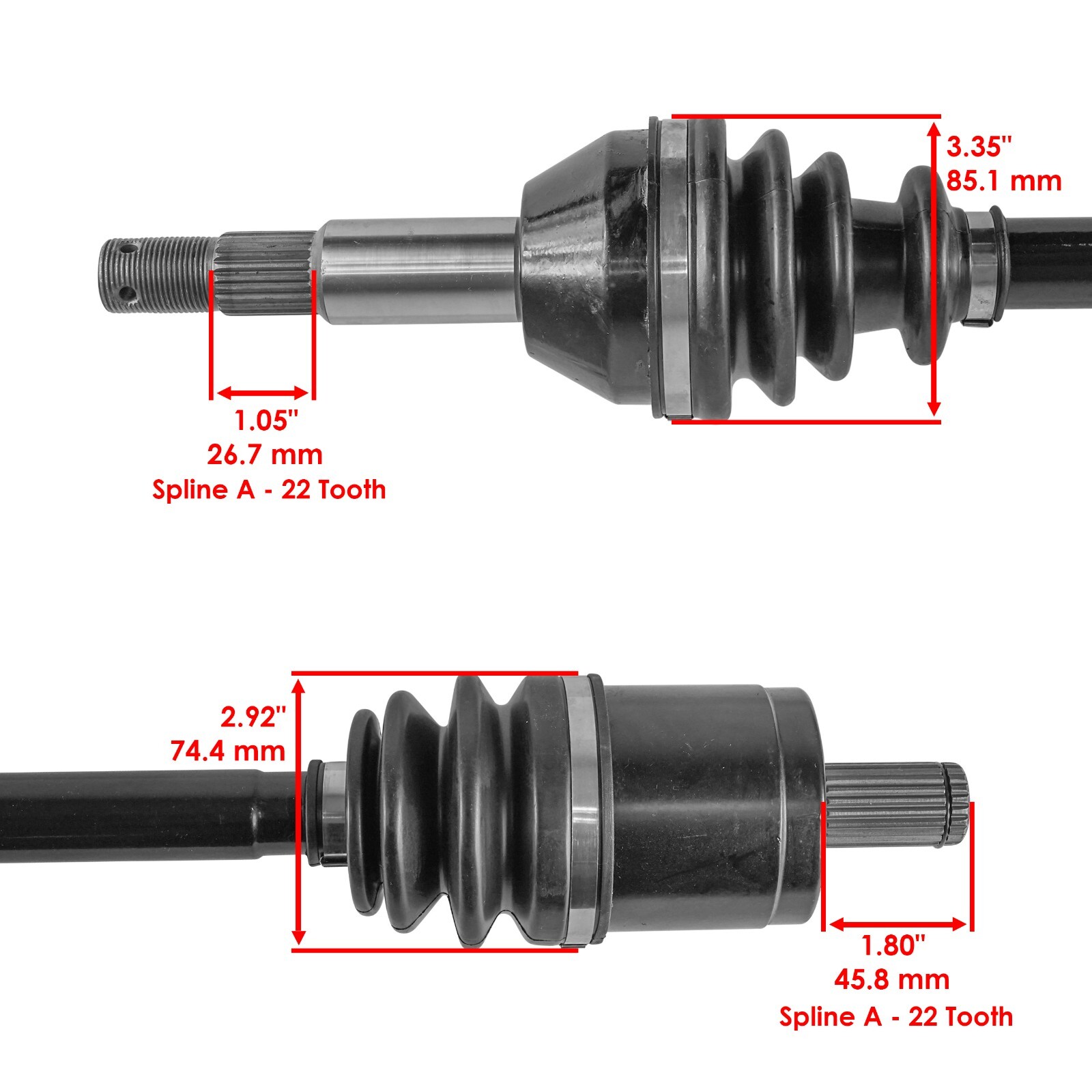 Front CV Axles for Cub Cadet Volunteer 465 466 Diesel Tracker Left/Right