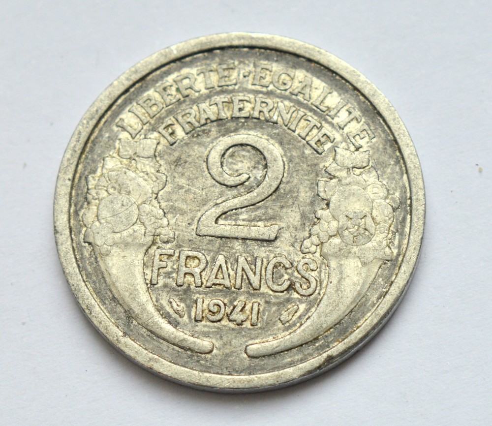 FRANCE 2 FRANCS 1941 OLD COIN