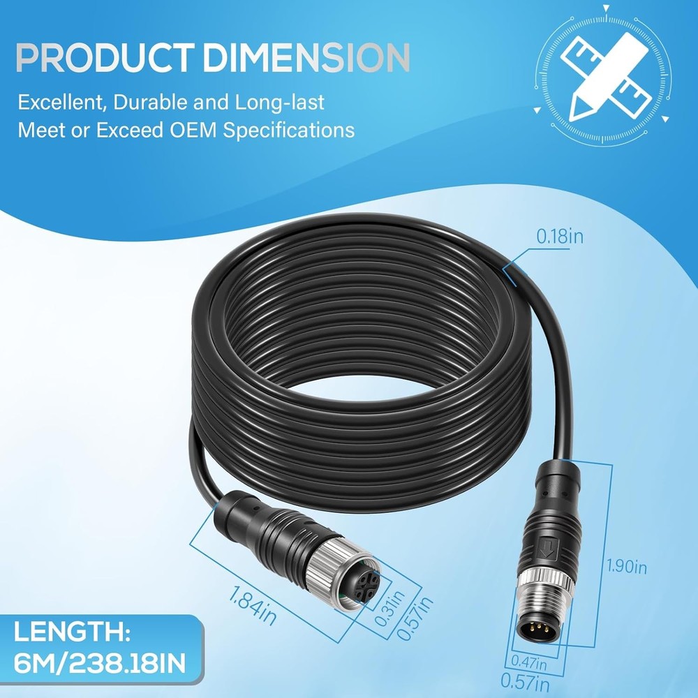 NMEA 2000 N2K 6Meter Backbone Cable Drop Cable Extension Marine Cable for Garmin
