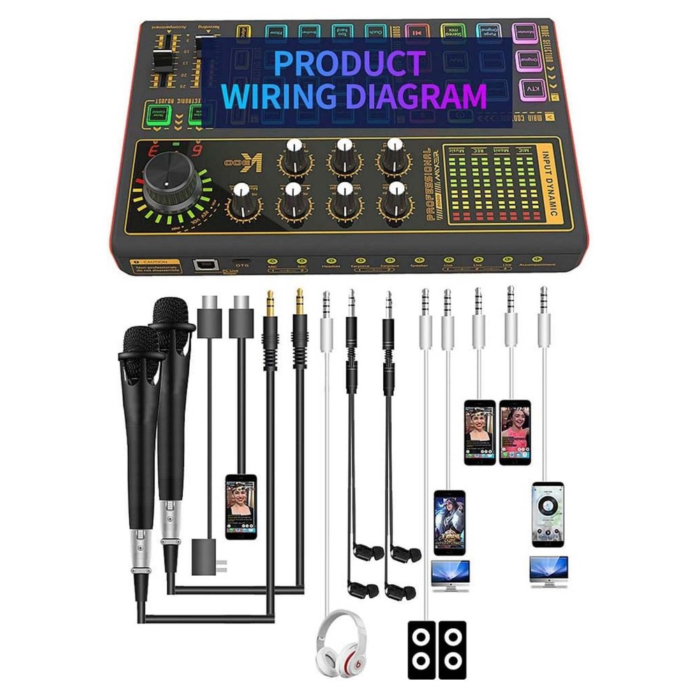 1set K300 Sound Card Portable Audio Processing Equipment Versatile Applications