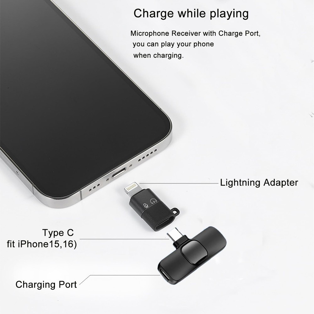 LOOBOAKY Professional Wireless Lavalier Microphone for iPhone, iPad, Android...