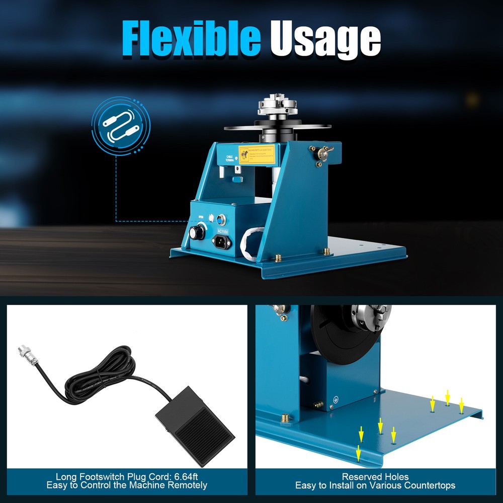 Rotary Welding Positioner Table with Adjustable Speed and Tilting Angle