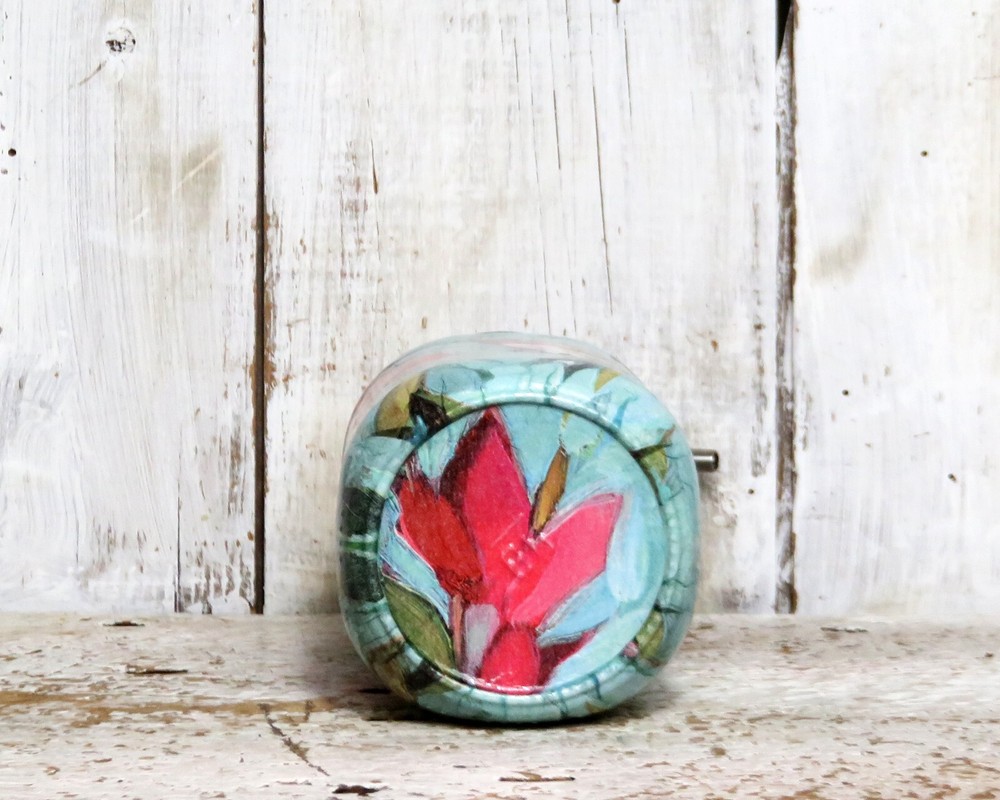 Ruby Throated Hummingbird Soap Dispenser Decoupage